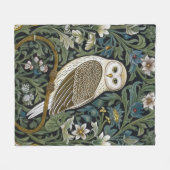 Couverture Polaire Chouette blanche style Art nouveau (Devant (Horizontal))