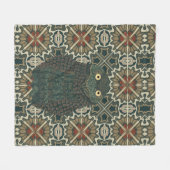 Couverture Polaire Chouette bractée décorée Tons Brown dorés (Devant (Horizontal))