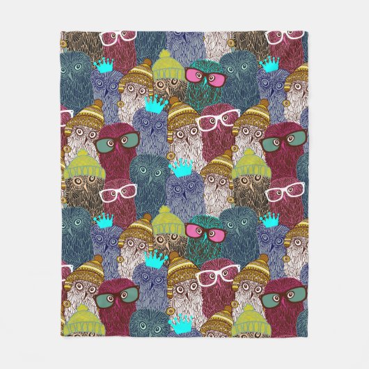 Couverture Polaire Chouette dans la couronne (Devant)