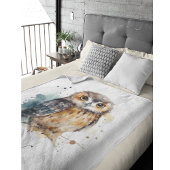 Couverture Polaire Chouette d'aquarelle mignonne, personnalisée