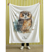 Couverture Polaire Chouette d'aquarelle mignonne, personnalisée