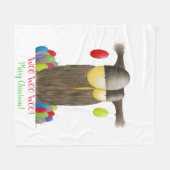 Couverture Polaire Chouette de Noël (Devant (Horizontal))