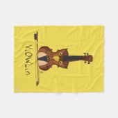 Couverture Polaire Chouette de violon Funny Cute Kids Music (Devant (Horizontal))