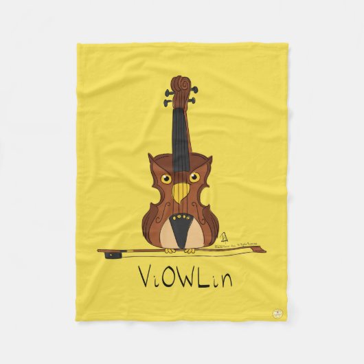 Couverture Polaire Chouette de violon Funny Cute Kids Music (Devant)