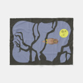 Couverture Polaire Chouette d'Halloween éffrayante (Devant (Horizontal))