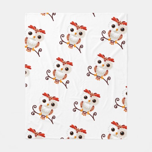 Couverture Polaire Chouette douce mignonne (Devant)