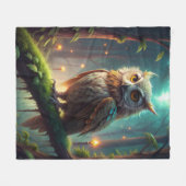 Couverture Polaire Chouette en forêt (Devant (Horizontal))