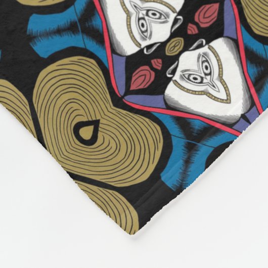 Couverture Polaire Chouette énigmatique et Motif cardiaque (Coin)