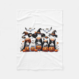 Couverture Polaire Chouette fantôme Vaches Halloween Animaux Vache Lo