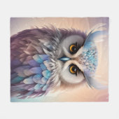 Couverture Polaire Chouette Imaginaire Dreamy Couleurs pastel doux (Devant (Horizontal))