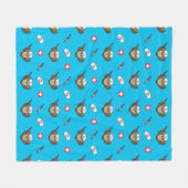 Couverture Polaire Chouette infirmière mignonne avec dessin à la seri (Devant (Horizontal))