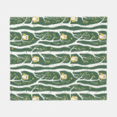 Couverture Polaire Chouette lunaire et Motif de bouleau (Devant (Horizontal))