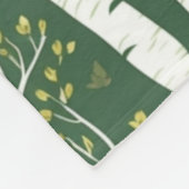 Couverture Polaire Chouette lunaire et Motif de bouleau (Coin)