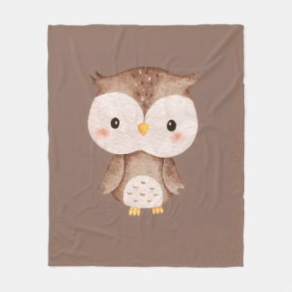 Couverture Polaire Chouette Marron Mignonne
