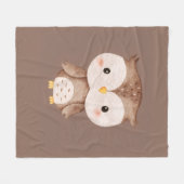 Couverture Polaire Chouette Marron Mignonne (Devant (Horizontal))