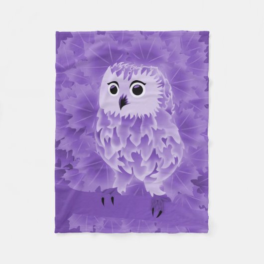 Couverture Polaire Chouette mignonne pourpre (Devant)
