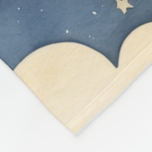 Couverture Polaire Chouette mignonne sur la lune avec ciel nocturne P (Coin)