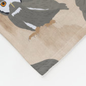 Couverture Polaire Chouette Motif & Bois rustique (Coin)