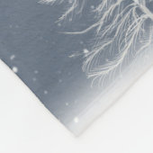 Couverture Polaire Chouette neigeuse dans l'arbre d'hiver et lapin (Coin)