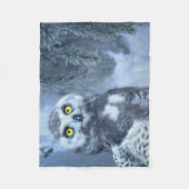 Couverture Polaire Chouette neigeuse en hiver (Devant)