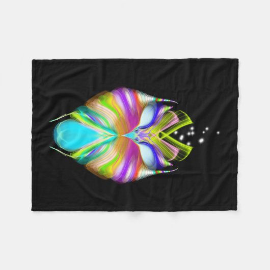 Couverture Polaire Chouette Oracle noire et multicouleur (Devant (Horizontal))