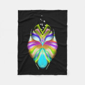 Couverture Polaire Chouette Oracle noire et multicouleur (Devant)