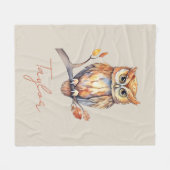 Couverture Polaire Chouette personnalisée (Devant (Horizontal))