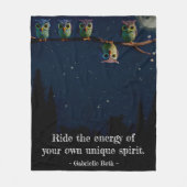 Couverture Polaire Chouette qui est différent avec un collage de devi (Devant)