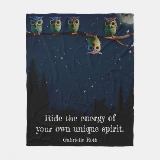 Couverture Polaire Chouette qui est différent avec un collage de devi (Devant)