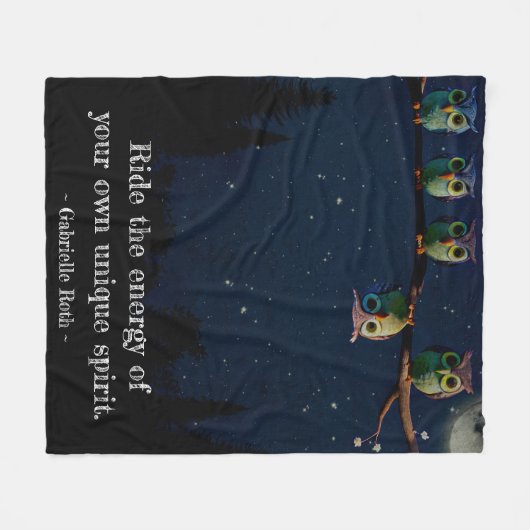 Couverture Polaire Chouette qui est différent avec un collage de devi (Devant (Horizontal))