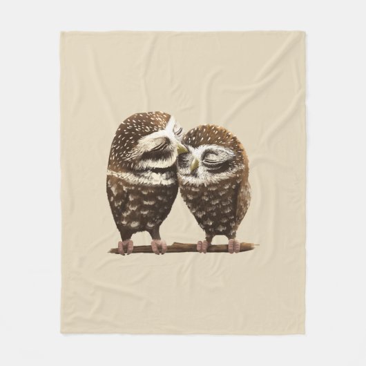 Couverture Polaire Chouettes (Devant)