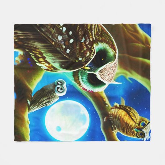 Couverture Polaire Chouettes (Devant (Horizontal))