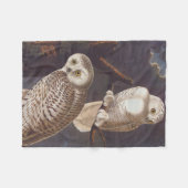 Couverture Polaire Chouettes blanches neige sur une nuit nuageuse noi (Devant (Horizontal))