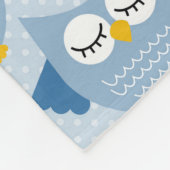 Couverture Polaire Chouettes bleu clair (Coin)