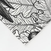 Couverture Polaire Chouettes dans le chêne, noir et blanc (Coin)