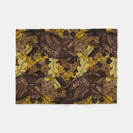 Couverture Polaire Chouettes d'automne (Devant (Horizontal))