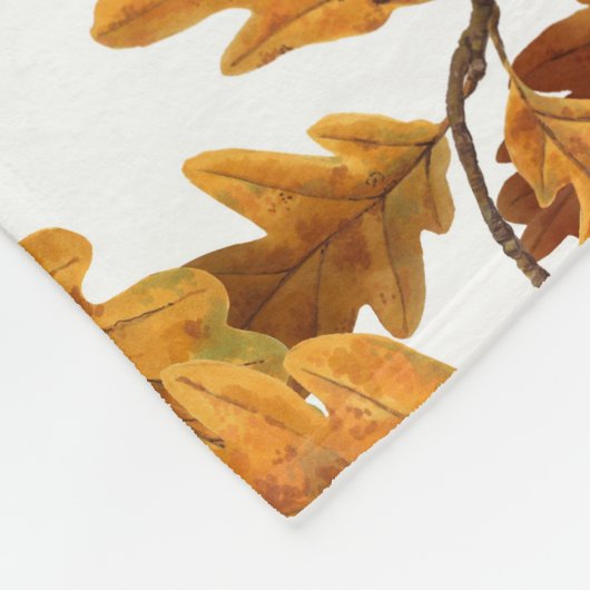 Couverture Polaire Chouettes d'automne sur coton blanc (Coin)