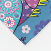 Couverture Polaire Chouettes Et Fleurs (Coin)