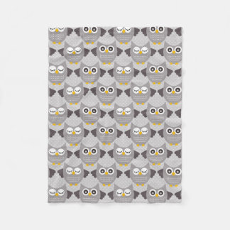 Couverture Polaire Chouettes grises