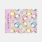 Couverture Polaire Chouettes mignonnes, Chouette Motif, Chouettes col (Devant (Horizontal))