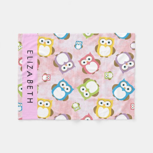 Couverture Polaire Chouettes mignonnes, Chouette Motif, Chouettes col (Devant (Horizontal))