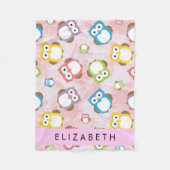 Couverture Polaire Chouettes mignonnes, Chouette Motif, Chouettes col (Devant)