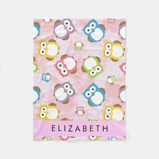 Couverture Polaire Chouettes mignonnes, Chouette Motif, Chouettes col (Devant)