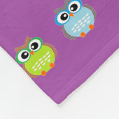 Couverture Polaire Chouettes mignonnes sur violet (Coin)