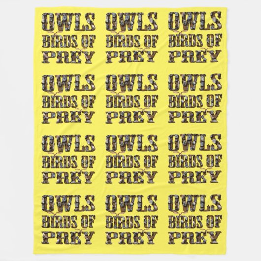 Couverture Polaire Chouettes Oiseaux De Prey, (Devant)