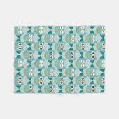 Couverture Polaire Chouettes turquoises (Devant (Horizontal))
