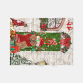 Couverture Polaire Chow Chow Chien Noël (Devant (Horizontal))