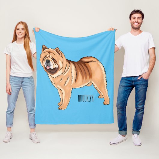 Couverture Polaire Chow Chow dog cartoon (En situation)