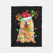 Couverture Polaire Chow Chow Dog Lover Xmas Lighting Santa Chow Chow  (Devant)