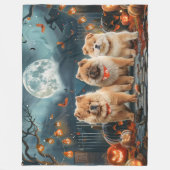 Couverture Polaire Chow Chow Halloween Éffrayant (Devant)